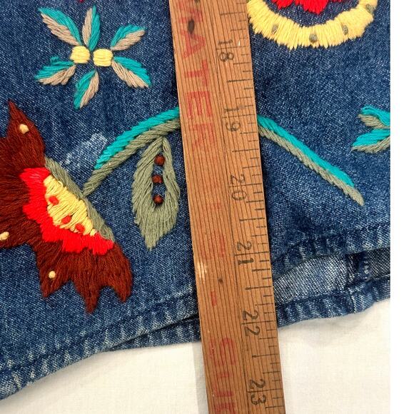 Carroll Reed Vintage Embroidered Denim Vest Women's Size 8-Excellent - Picture 11 of 11